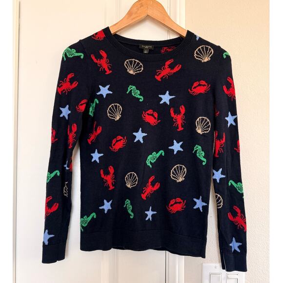 Talbots Down by The Sea Lobster Crab Nautical Crewneck Sweater Fall Winter Cozy - Picture 1 of 4